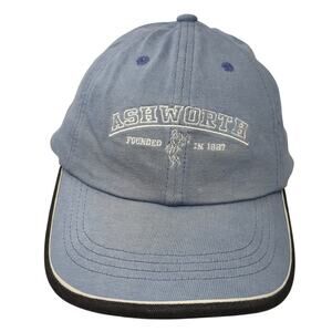 Ashworth Founded In 1987 Strapback Baseball Hat Blue One Size Embroidered